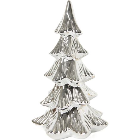 TrendLine Deko Tannenbaum Keramik Ø16,5 x 29 cm silber