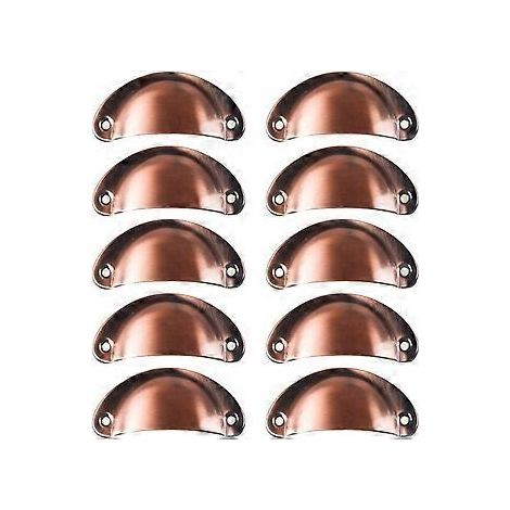 10x Vintage Muschelgriff für Küchenschrankschubladen, gebogener Retro-Türknopf aus Eisen, 8,2 cm x 3,5 cm, Metalltürknopf für Schrankmöbeldekoration