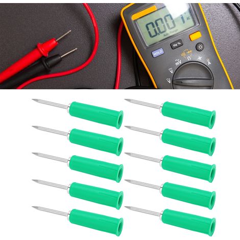 J.20014 DIY Bananenstecker-Stiftadapter 2 mm auf 4 mm, Multimeter-Prüfspitzen-Stiftadapter, verkauft in 10er-Packs, Grün. (1/5)