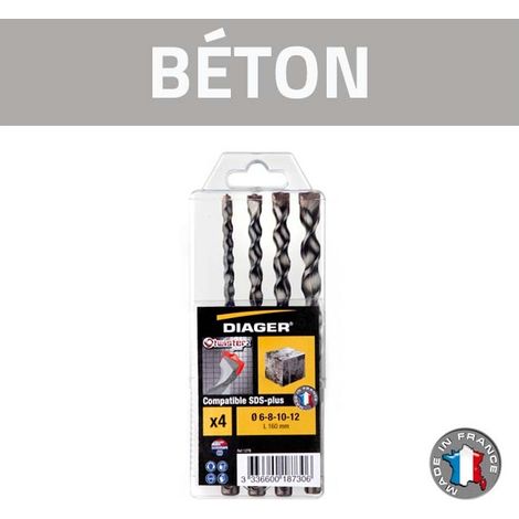 Sets mit 4 Betonbohrern DIAGER SDS-plus Twister Plus - 127B