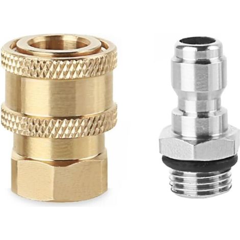 Set mit 2 Hochdruckreiniger-Adaptern, 14 mm M14 x 1,5 auf 1/4 Zoll Schnellkupplungsset, Anschlusszubehör, Hochdruckreinigerpistole für Garten, Rasen, Auto, Wasserflasche
