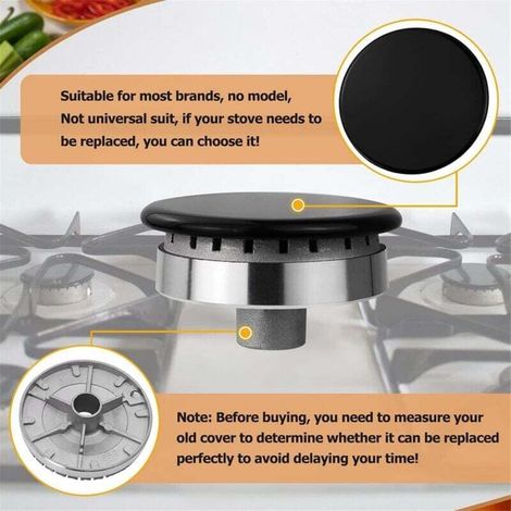 Grid Cool – Kit de remplacement 8 couronnes brûleurs gaz – 4 capuchons de flamme – 4 plaques de brûleur – Compatible cuisinières gaz
