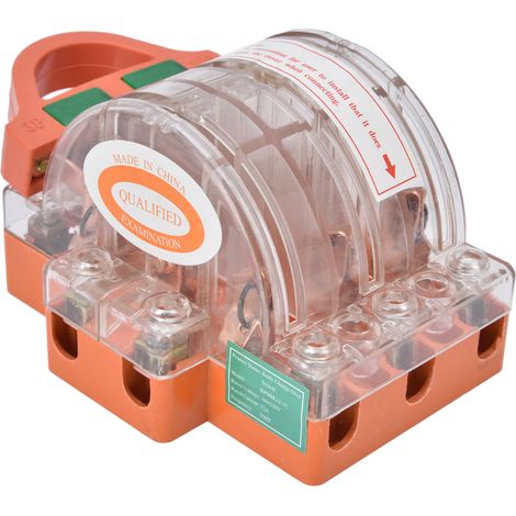Interrupteur à couteau tripolaire 380 V CA 32 A avec indicateur LED, boîtier en cuivre transparent, double inverseur (1/5)