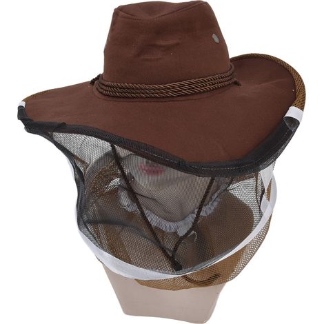 Chapeau de cowboy apiculteur avec fermeture réglable, tissu en maille respirante, idéal pour les apiculteurs, les pêcheurs, les chasseurs et les campeurs. (1/5)