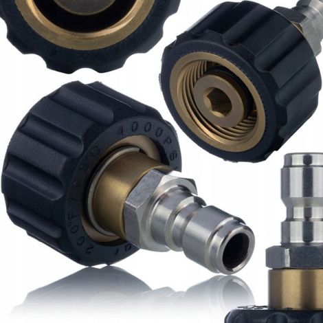 Adaptateur M22x1 5 - Raccord Rapide 3 8 - Pour Nettoyeur Haute Pression - 1 Pièce (1/5)