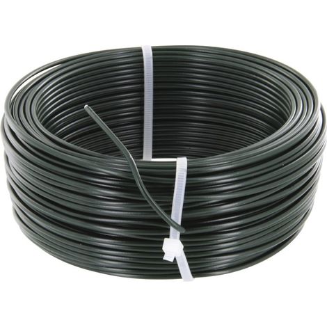Fil de tension plastifié vert 2,7mm – Longueur 100m – Acier galvanisé pour pose de grillage – Résistant aux intempéries