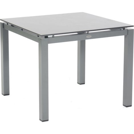 Sonnenpartner Gartentisch Base 90x90 cm Aluminium anthrazit Tischsystem mit wählbarer Tischplatte HPL oder Teak