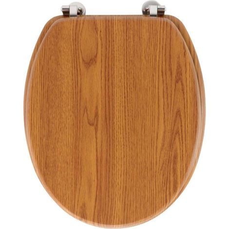 Abattant WC Effet Bois "Strata" 46cm Naturel (1/5)