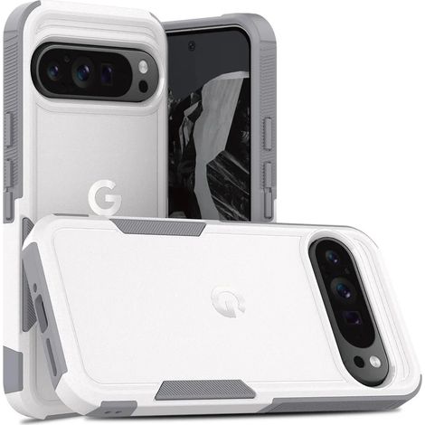 (Blanc, Google Pixel 9 Pro) Coque de téléphone blindée OTT de qualité militaire, résistante aux chutes, robuste et durable, coque de protection antichoc. (1/3)