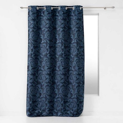 Rideau à Œillets "Rosalina" 140x260cm Bleu Navy (1/3)