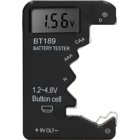 Testeur de capacité pour piles AA AAA 6F22 9V - Affichage numérique - Outil de mesure de charge de batterie - Noir (1/5)