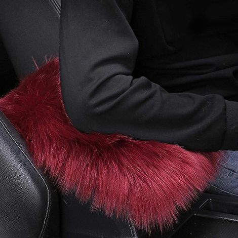 Housse de coussin de console centrale universelle pour camion, SUV et voiture (poils longs) (1/4)