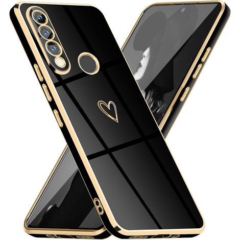 Coque Placage pour Huawei P30 Lite, Brillant Housse de Élégant Modèle de Coeur Conception Miroir avec Protégé Camera TPU Souple Anti-Rayures Antichoc Coque pour Huawei P30 Lite (1/5)