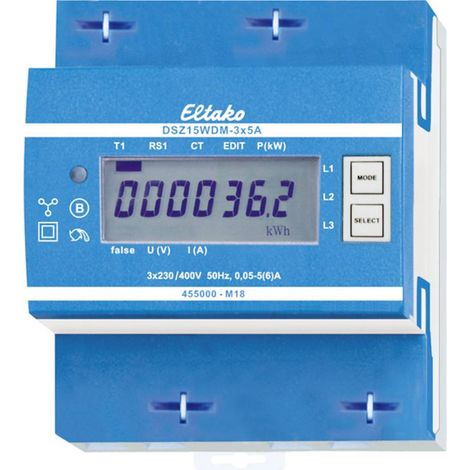 Eltako DSZ15WDM-3x5A MID 28305515 Contatore corrente trifase a muro digitale 5 A 1 pz.