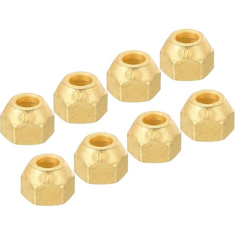 3/8 SAE Thread Brass Flare Cap Matte Surface 8 Pack (1/5)
