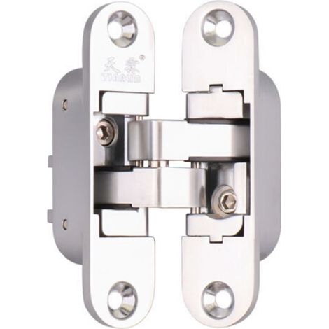1 Charnière Invisible - 3D Aluminium. Couleur Inox Satiné. - Droite-
