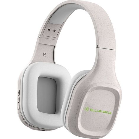 Auriculares Bluetooth supraaurales Tellur Green Pulse plegables color crema (1/3)