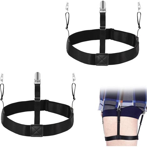 2 PCS de supports de chemises pour homme,Shirt Stays Support de Chemise avec Porte Jarretelle Chemise pour Pince Rentrée dans le Pantalon,Porte Jarretelle Homme,supports de chemises pour homme (1/5)