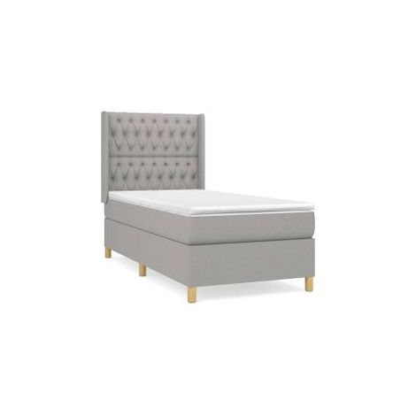 Sommier à lattes de lit avec matelas Gris clair 90x200 Tissu (1/5)