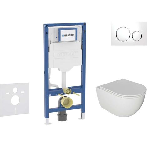Geberit Duofix - Conjunto de módulo de instalación empotrada,Inodoro Oudee y asiento con cierre suave, botón Sigma20, blanco/cromo SANI11CA3114B (1/5)