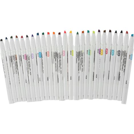 Double Ended Highlighter 25 Colors Quick Drying Ergonomic Water Based Color Highlighter for School Office Art Department (1/5)