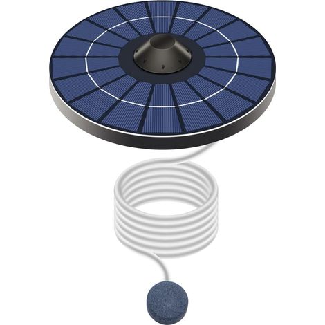 Pompe à air solaire 2,5 W - Aérateur flottant solaire pour bassin - Avec tuyau d'air et pierres à air - Aérateur d'oxygène pour bassins (1/5)