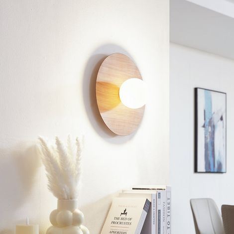 [GEBRAUCHT] B-Ware Lindby Wandleuchte Zain Wandlampe Leuchte Lampe Holzfarben Weiß Glas ø 33 Cm772 (1/2)
