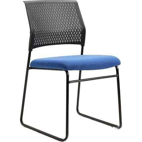 Pack de 4 sillas confidente tapizada en color azul, 56 cm(ancho) 84/94 cm(altura) 58 cm(fondo) (1/4)