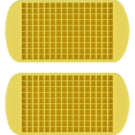 Lot de 2 Bacs à glaçons, Silicone souple, Couvercle inclus, Résistant -40°C à 230°C, Pour cocktails et boissons (1/5)
