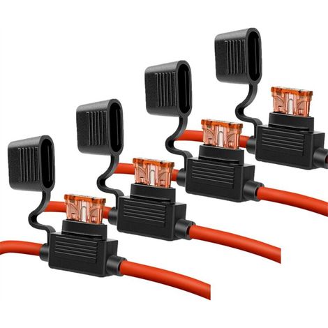 Porte-fusible calibre 10 - AWG en ligne avec fusibles à lame ATC 40 A (paquet de 4) pour rénovation automobile