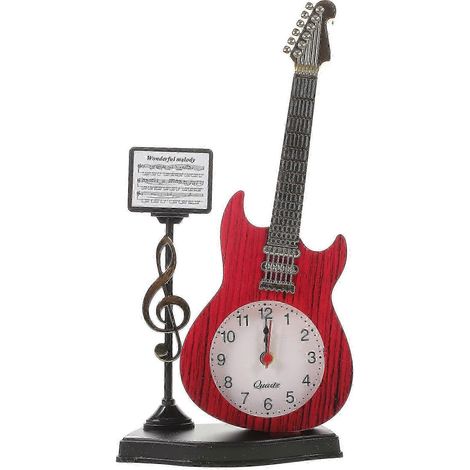 Horloge de bureau en forme d'instrument de musique, horloge de table décorative, horloge de chevet (1/3)