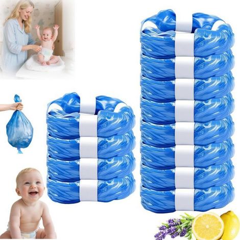 12 Recharges sac poubelle,anti-odeurs 7 couches,EVOH haute densité,4,5m x 26cm,pour seau à couches (1/5)
