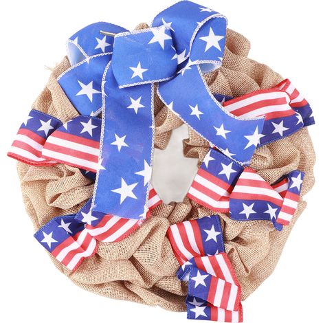 Guirlande de porte patriotique pour le 4 juillet, décoration d'été suspendue pour Memorial Day, ornement d'entrée de maison. (1/5)