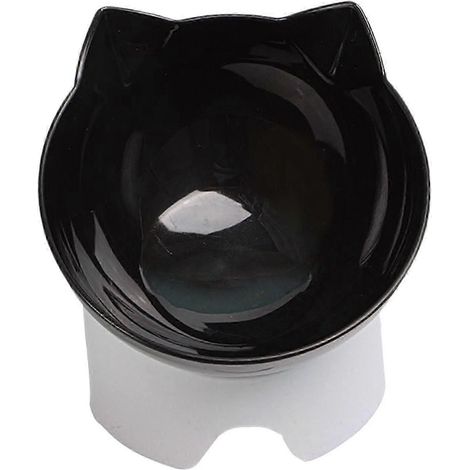 Ensemble de gamelles surélevées pour animaux de compagnie, gamelle transparente pour chats et chiots-Bowl Black