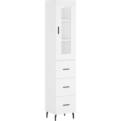 Aparador cómoda mueble de almacenaje organizador cocina salón salón alto 345 x 34 x 180 cm madera de ingeniería blanco 020032379 (1/5)