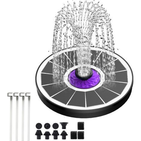 2.3W Upgraded Solar Fountain, Outdoor Floating Solar Fountain Pump with 8 Nozzles for Bird Bath, Pond, Swimming Pool, Patio, Garden Fountain, Garden Decoration (1/5)