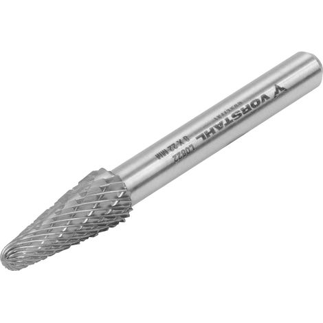 Fraise à grande vitesse en carbure YG7, conique, arrondie, 8 x 22 mm, profondeur de passe 6 mm, Vorstahl (1/5)