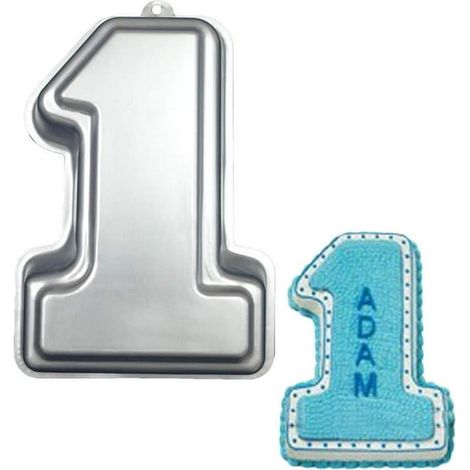 Moule à gâteau numéro un 3D pour premier anniversaire, kit DIY décoration enfant, moule à cake chiffre 1 (1/4)