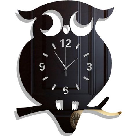 DIY Horloge Murale Digitale, Horloge Murale Design Moderne, Horloges Murales 3D, DIY Convient pour Le Salon, Cuisine, Hibou (1/5)