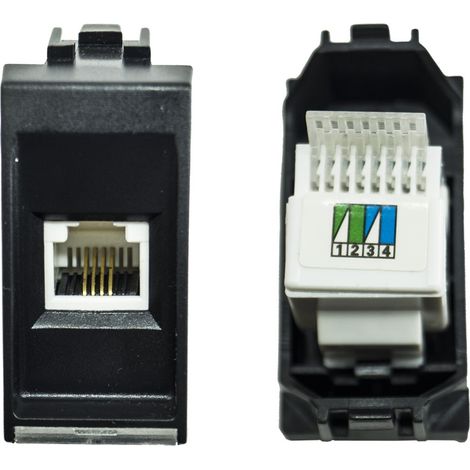 Presa Telefonica Modulo Compatibile Living Ethernet Nera CL107