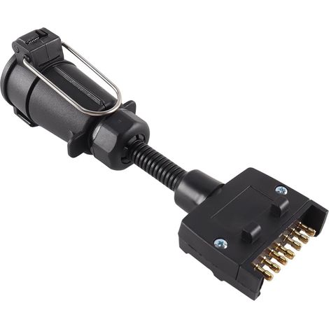 Adaptateur de remorque 7 Broches Femelle Ronde vers Prise Plate, adapté aux Outils de Connexion électrique de diverses remorques (1/5)