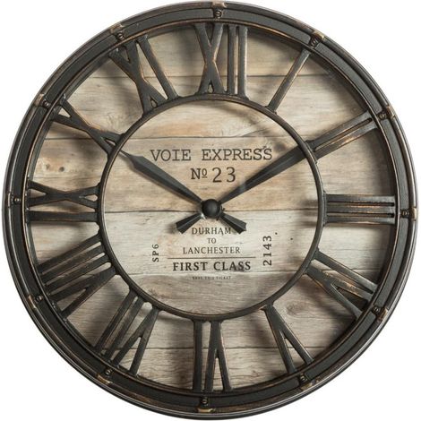 Pendule Vintage "Express" 21cm Marron