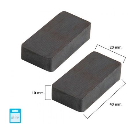 Magnete Wolfpack Ferrite Rettangolare 40x20x10 mm. (Blister 2 Pezzi)