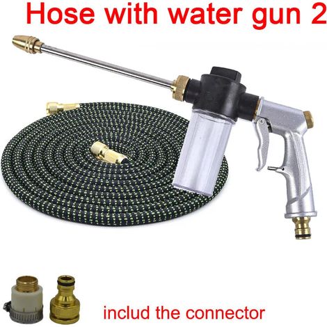 Tuyau d'arrosage extensible Magic Hose avec pistolet à eau haute pression (2 100 pi) pour jardin et lavage de voiture.