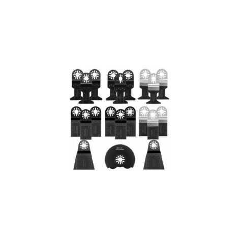 Lame d'outil multifonction Lame de Scie Oscillante, 21PCS Mixte Outil Multi-Usage Kit, avec Accessoires de Universel Outil Multifonction Oscillant à Libération Rapide pour Coupe General Multi-Tool (Gr