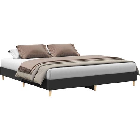 Maison Exclusive - Bettgestell ohne Matratze Schwarz 180x200 cm H (1/5)
