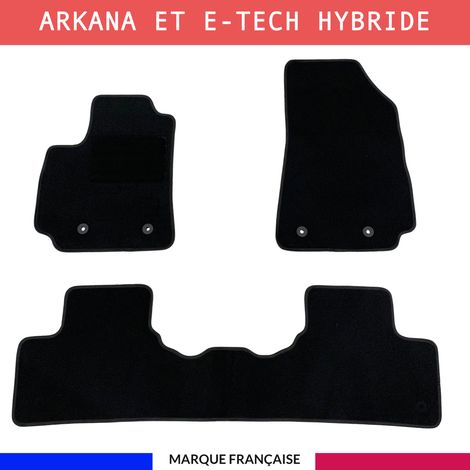 Tapis de sol voiture - Sur mesure pour RENAULT ARKANA ET E-TECH HYBRIDE (dès 03/2021) Antidérapant - 3 pièces : Protection arrière (1/5)