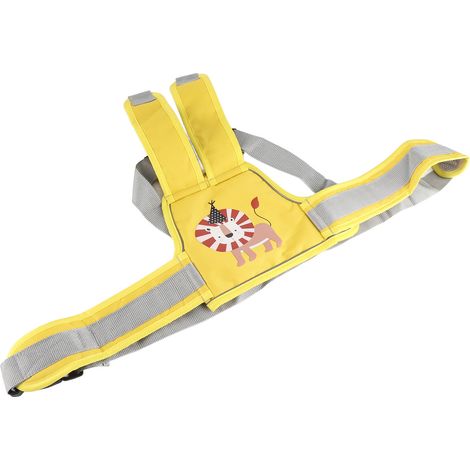 Harnais de sécurité enfant pour moto électrique, ceinture de retenue bébé, protection antichute jaune lion (1/5)