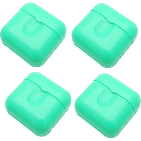 4 tragbare zuckerfarbene Seifenbehälter Stoßfeste Box Halterung Aufbewahrungsbox für Zuhause, Badezimmer, Wandern, Reisen, Camping und andere Outdoor-Aktivitäten (Grün) (1/5)