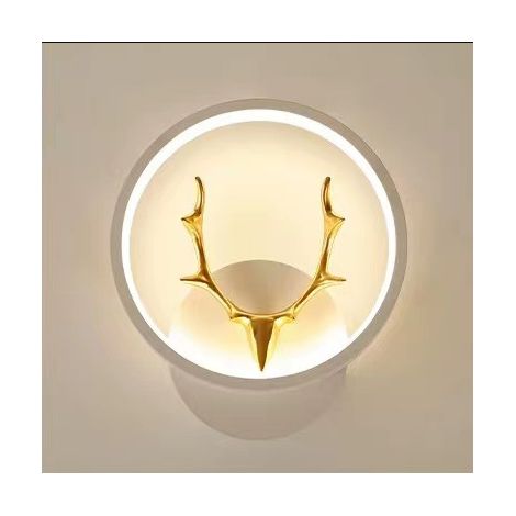 Applique murale ronde à LED pour intérieur, lumière blanc chaud, 12 watts, température de couleur 3000K, convient aux espaces de style moderne tels que les escaliers, les couloirs, les chambres et les (1/4)